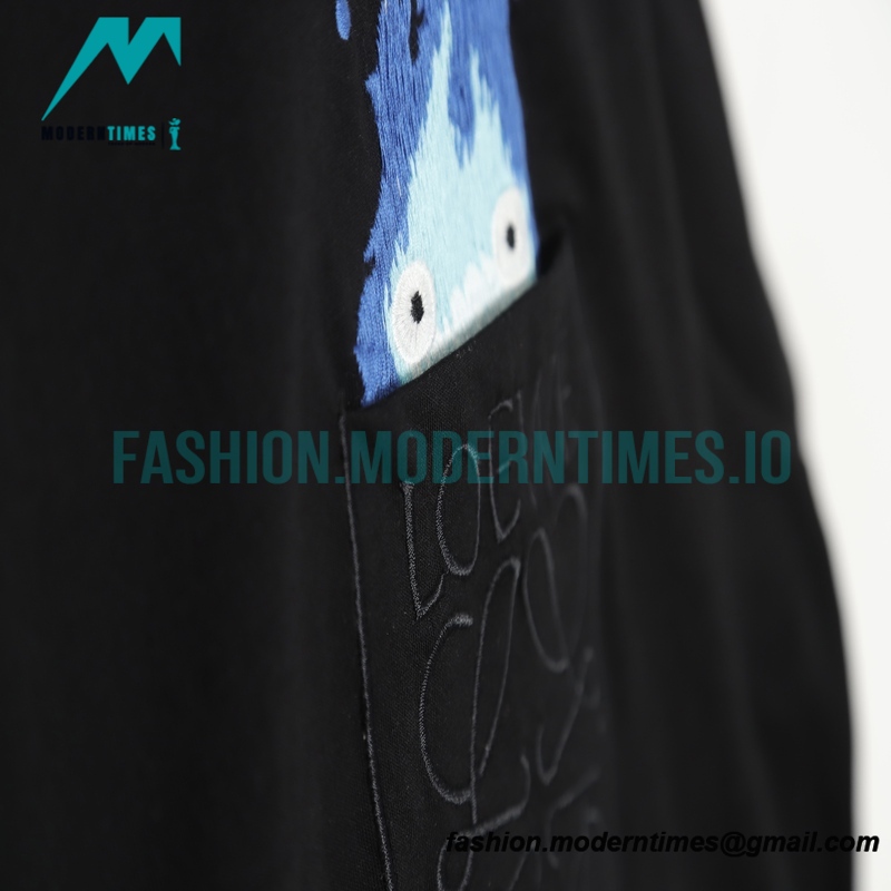 Loewe - 23SS Flame Four-leaf Clover Pocket Short-sleeved T-shirt Loewe - 23SS Flame Four-leaf Clover Pocket Short-sleeved T-shirt